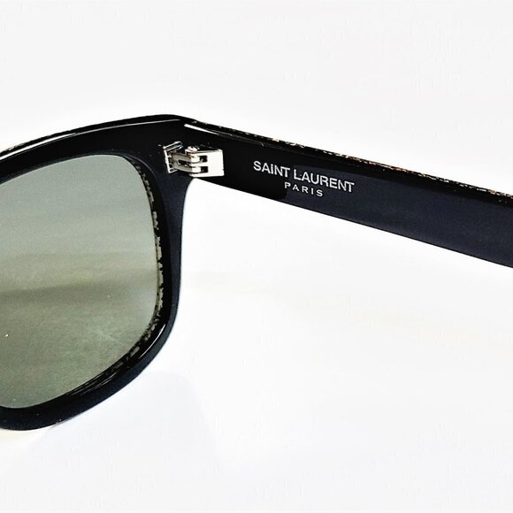 NWT Stunning Saint Laurent Gold Glitter 50mm Square Sunglasses - Picture 10 of 12